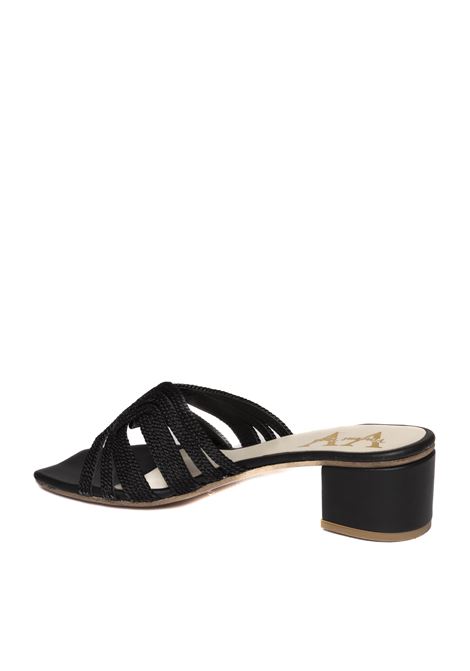 sandalo rafia nero VINCENT VEGA | BOLTON PTQ40RAFIA-NERO